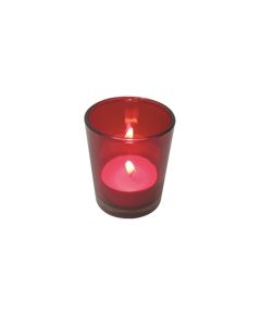 Bicchierino porta tealight in vetro rosso
