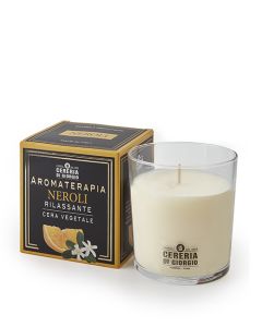 Candela Vegana Vegetale profumata in bicchiere Aromaterapia - Neroli - 44 ORE 