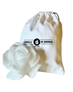 Candela Laccata Rosa artigianale- Bianca- 12 cm