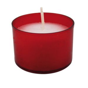 Lumino votivo in plastica rossa Mod. 7b h. 4,4 cm 6 pezzi