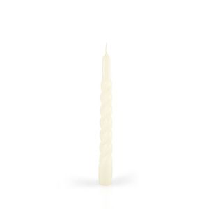 Candele laccate tortiglione Ø 2,2 cm h. 21 cm 3 pezzi - Avorio
