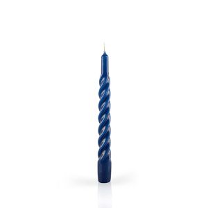 Candele laccate tortiglione Ø 2,2 cm h. 21 cm 3 pezzi - Blu
