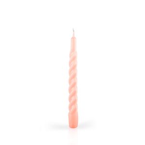 Candele laccate tortiglione Ø 2,2 cm h. 21 cm 3 pezzi - Rosa chiaro