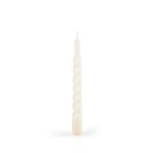 Candele laccate tortiglione Ø 2,2 cm h. 21 cm 3 pezzi - Panna