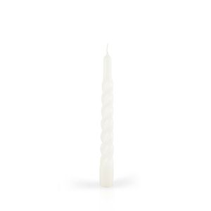 Candele laccate tortiglione Ø 2,2 cm h. 21 cm 6 pezzi - Bianco