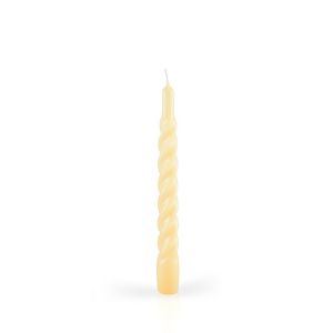 Candele laccate tortiglione Ø 2,2 cm h. 21 cm 6 pezzi - Giallo