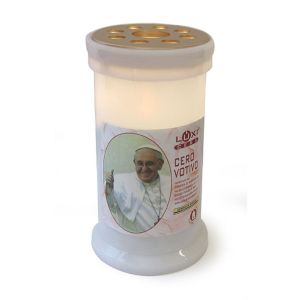 Luxì Papa Francesco - Cero votivo elettrico con cera h. 11,5 cm