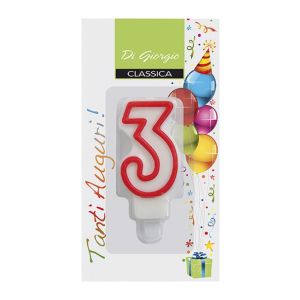 Candela di complenno numero 3 con supporto
