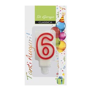 Candela di complenno numero 6 con supporto