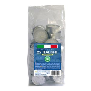 Tealight Ø 3,6 cm h. 1,7 cm 25 pezzi - Durata 5 ore