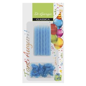 Candeline di compleanno a spirale con supporto - Celeste