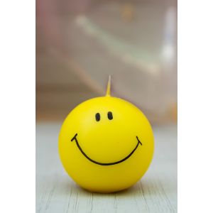 Candela Smile - Sfera diametro 8 cm decorata a mano